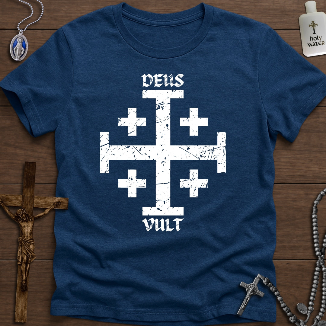 Deus Vult + Jerusalem Cross