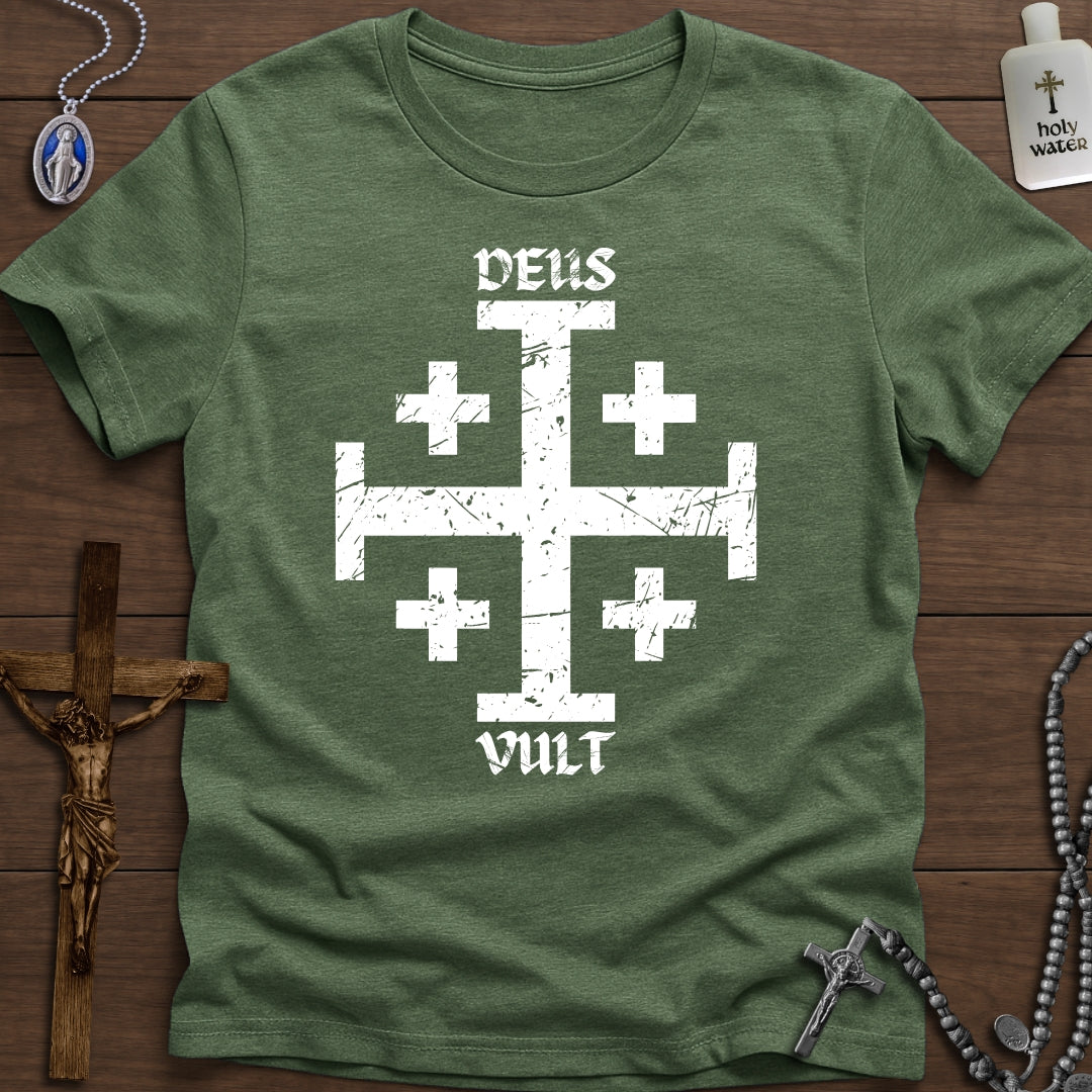 Deus Vult + Jerusalem Cross
