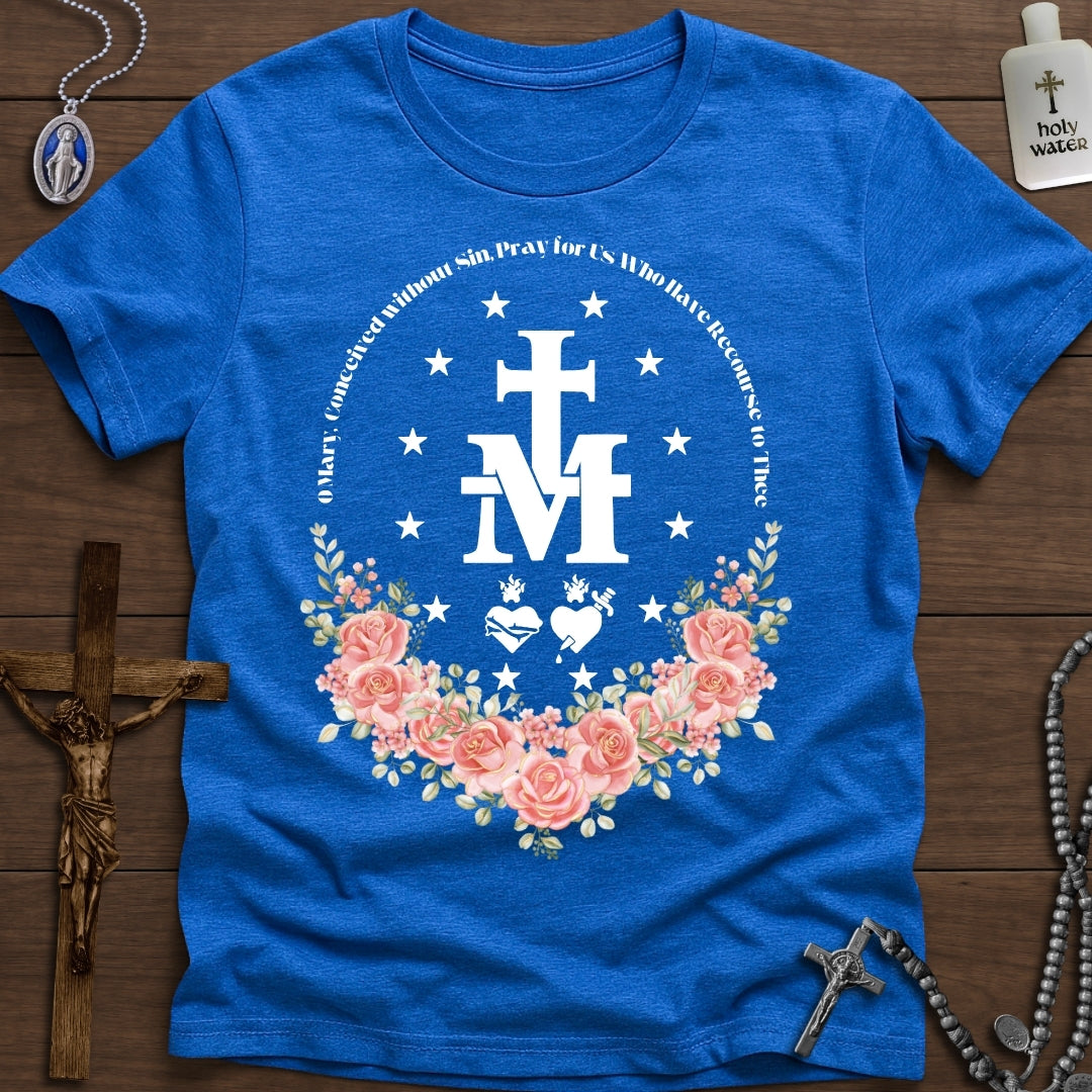 Miraculous Medal with Roses