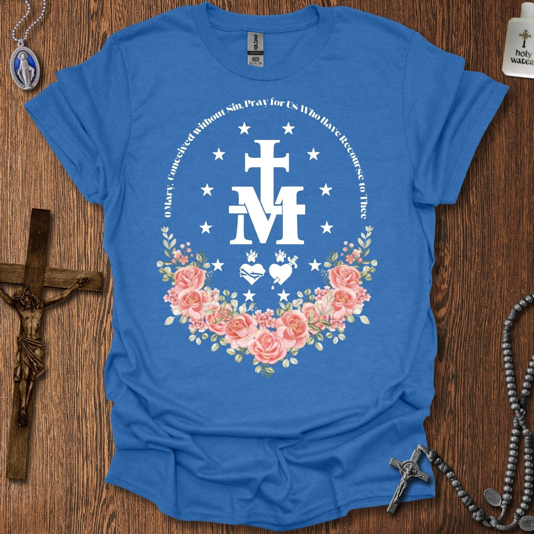 Miraculous Medal with Roses