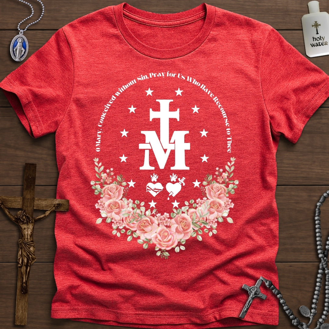 Miraculous Medal with Roses