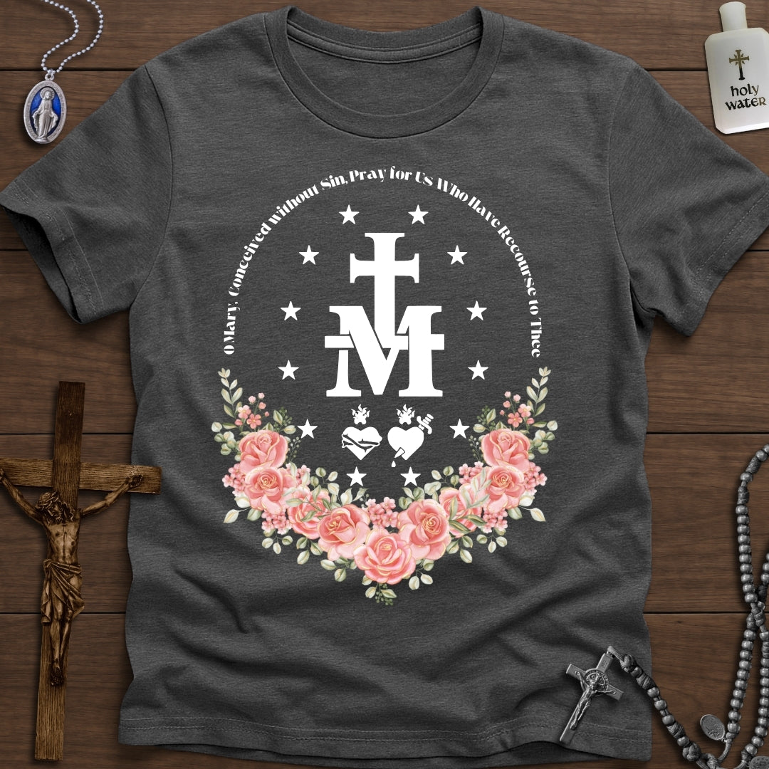 Miraculous Medal with Roses