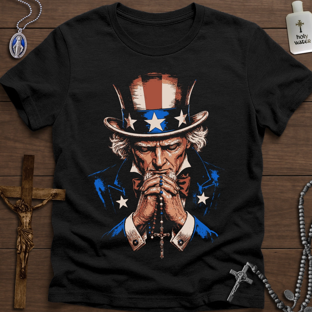 Uncle Sam Praying Rosary