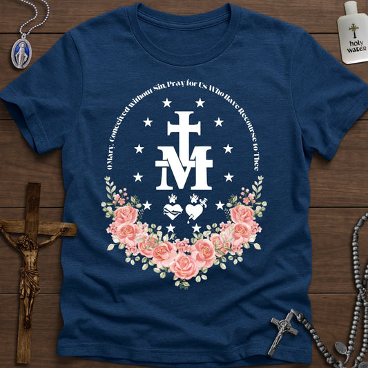 Miraculous Medal with Roses