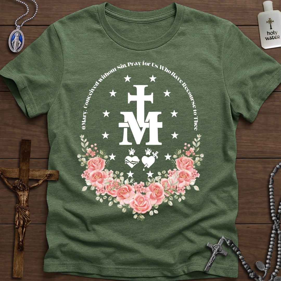 Miraculous Medal with Roses