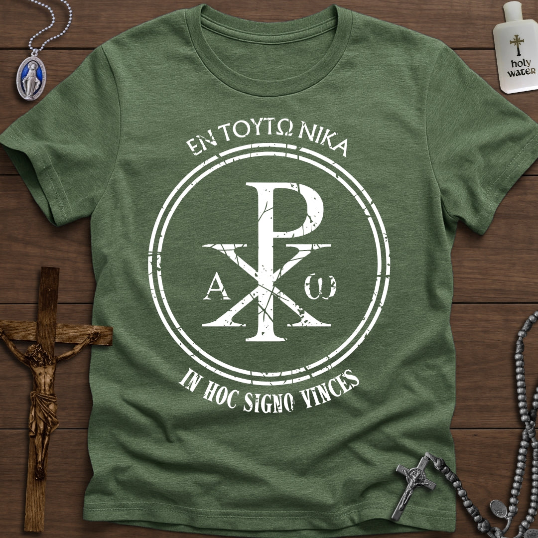 Chi Rho (In This Sign, Conquer!) T-Shirt – Hardcore Catholics
