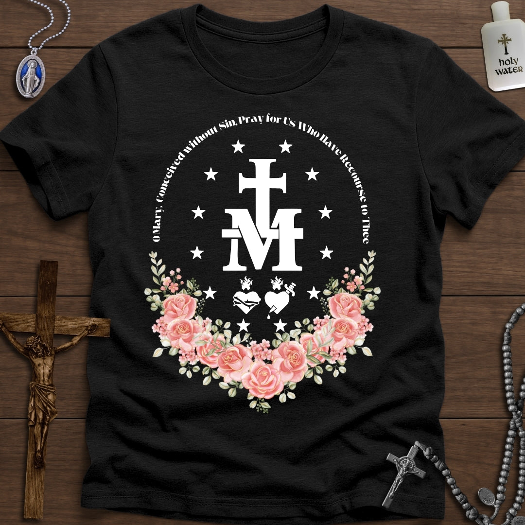 Miraculous Medal with Roses