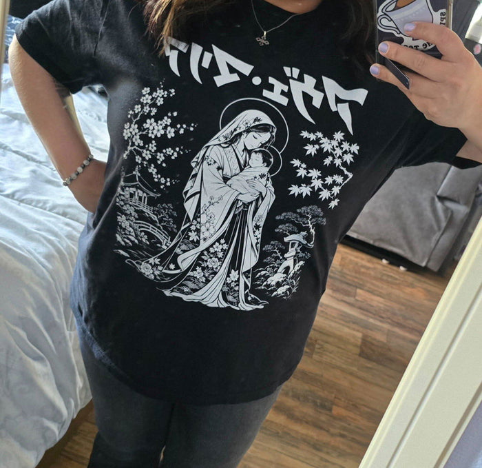 Ana M. wearing a Hardcore Catholics tee